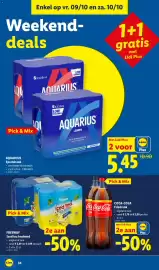 Lidl folder week 41 Pagina 34: Freeway Iced tea bruisend €2,69, Coca-Cola frisdrank €2,99