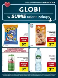 Globi gazetka tydzień 40 Strona 1: Piwo niepasteryzowane Kasztelan €3,69, Poduszki zbożowe Carrefour o smaku toffi €2,99