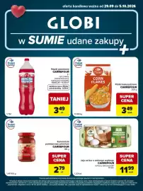 Globi gazetka tydzień 40 Strona 2: Napój gazowany cytrynowy Carrefour €3,49, Płatki kukurydziane Carrefour €3,49