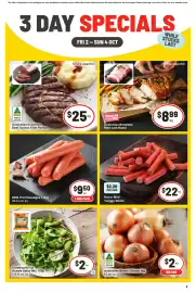 IGA catalogue Page 1: Australian Economy Beef Scotch Fillet Portion €25,00, Australian Boneless Pork Loin Roast €8,99