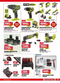 Bauhaus reklamblad Sida 21: STICKSÅG RJS18BX-0 18V €1.995,00, BORRSKRUVDRAGARE RDD18C1-2C42S 18V €1.995,00