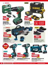 Bauhaus reklamblad Sida 22: SKRUVDRAGARE EASYDRILL 18V-38 €795,00, VERKTYGSPAKET DLX2289TJ LXT 18V €4.490,00