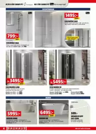 Bauhaus reklamblad Sida 4: DUSCHVÄGG SAGA €799,00, BADKARSUTLOPP EASY CLEAN €599,00