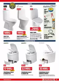 Bauhaus reklamblad Sida 7: GÄNGTEJP €13,95, FÖRBRÄNNINGSTOALETT CINDERELLA COMFORT €33.495,00
