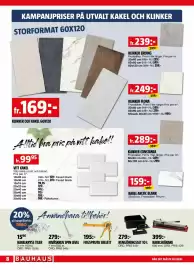 Bauhaus reklamblad Sida 8: RENGÖRINGSSET 10 L €279,00, KLINKER OCH KAKEL 60X120
