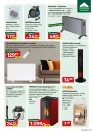 Lagerhaus Flugblatt Seite 5: SHX Heizlüfter Keramik €74,99, GENOL Holzpellets €7,49