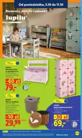 Lidl gazetka tydzień 41 Strona 27: LUPILU Drewniana ławka ze schowkiem 2 w 1 €79,00, LUPILU Regał modułowy dla dzieci €69,00