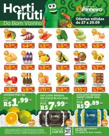 Encarte Pinheiro Supermercado Página 1: Batata doce kg €4,99, Abóbora jacaré kg €1,99