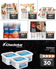 Check Star catalogue Page 7: Cater Chicken Rocklands Breast Fillet €59,99, Riversmead Chicken Viennas €69,99