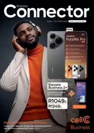 Cell C catalogue Page 1: Connector 22 Sept - 2 Nov 2026 edition. Mobile | Laptops | Data HUAWEI New HUAWEI 5G Pura90s Pro