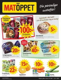 Matöppet reklamblad vecka 40 Sida 1: Pågen lingongrova €20,00, Kanelbulle €5,00