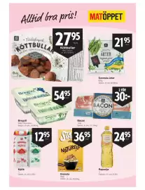 Matöppet reklamblad vecka 40 Sida 3: Bregott €54,95, Garant svenska ärter €21,95