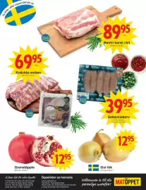 Matöppet reklamblad vecka 40 Sida 5: Granatäpple €12,95, JM Kött & Chark Benfri karré i bit €89,95