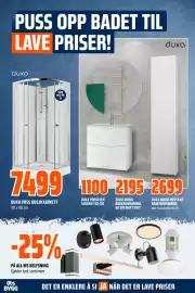 Coop Obs kundeavis Side 14: Duxa porselen servant 60 cm €1.100,00, Duxa Voss dusjkabinett €7.499,00