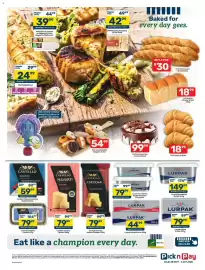 Pick n Pay catalogue week 40 Page 4: Pnp garlic & parsley or cheese & onion baguette €39,99, Pnp roasties assorted €42,99