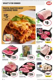 IGA catalogue week 40 Page 19: Pasta Master Beef Lasagne €5,00, Harvey Beef Scotch Fillet Steak €22,00
