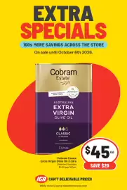 IGA catalogue week 40 Page 3: Cobram Estate Extra Virgin Olive Oil €45,00
