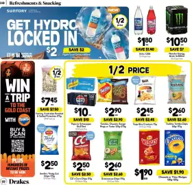 Drakes catalogue week 40 Page 10: Sunbites Grainwaves €2,60, Monster Energy Drink €10,50