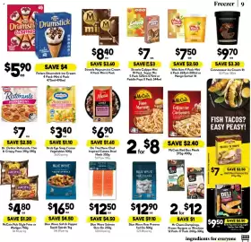 Drakes catalogue week 40 Page 9: Peters Drumstick Ice Cream €5,90, Birds Eye Mixed Veg €3,40