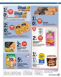 Catalogue E.Leclerc page 19: Sodebo La Pizz 4 Fromages €3,92, Côté Snack 2 maxi croque monsieur jambon fromage €2,60