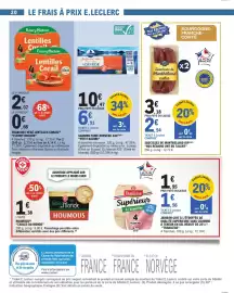 Catalogue E.Leclerc page 20: PETIT NAVIRE Saumon fumé €6,91, Fleury Michon Lentilles Corail €0,66