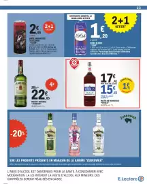 Catalogue E.Leclerc page 23: SLASH €2,05, VIVALIS Pastis de MARSEILLE €15,66