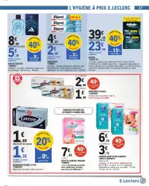 Catalogue E.Leclerc page 27: Signal Dentifrice €1,99, Gillette RASOIR €15,64