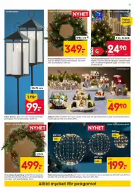 Rusta reklamblad vecka 40 Sida 11: Ljusslinga Glänsa €24,90, Lykta Gloria €99,00