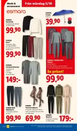Lidl reklamblad vecka 41 Sida 20: Esmara Mysdress €179,00, Esmara / Esmara men pyjamas €99,90