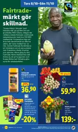 Lidl reklamblad vecka 41 Sida 27: Bukett premium €139,00, Fairglobe ekologiskt snabbkaffe €36,90