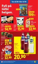 Lidl reklamblad vecka 41 Sida 28: Fun light Blandsaft €20,90, Laciaty Cottage cheese €15,90
