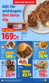 Lidl reklamblad vecka 41 Sida 4: Poseidon varmrökt lax €119,00, Jojjen Ribs €59,90
