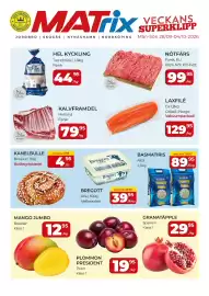 Matrix Butikerna reklamblad vecka 40 Sida 1: Aliza basmatiris €89,95, Granatäpple €29,95
