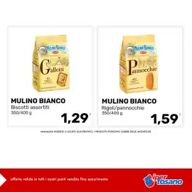 Volantino Iper Tosano settimana 40 Pagina 1: Mulino Bianco Biscotti assortiti €1,29, Mulino Bianco Rigoli/pannocchie €1,59