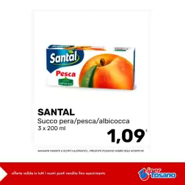 Volantino Iper Tosano settimana 40 Pagina 10: Santal Succo pera/pesca/albicocca €1,09