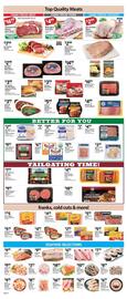 Associated weekly ad week 40 Page 6: Harvestland whole chickens €2,99, Curly's Pulled Barbecue Meats €5,99
