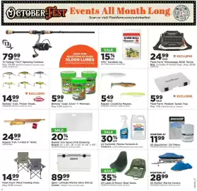 Mills Fleet Farm weekly ad week 40 Page 11: Berkley 3-pk. Flicker Shads. €14,99, Fleet Farm Winnebago 3600 Tackle Bag €24,99