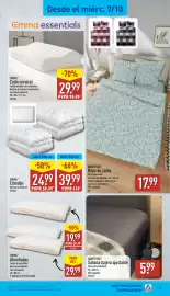 Folleto ALDI semana 41 Página 21: Emma edredón €24,99, Novitesse sábana bajera ajustable €5,99