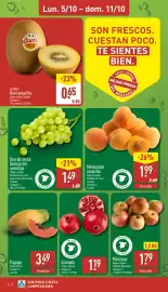 Folleto ALDI semana 41 Página 4: Melocotón amarillo €1,99, Zespri Kiwi amarillo €0,65