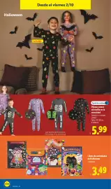 Catálogo Lidl | Halloween Página 18: Libros de actividades de Halloween €3,49, Pijama entero con brillo en la oscuridad €5,99