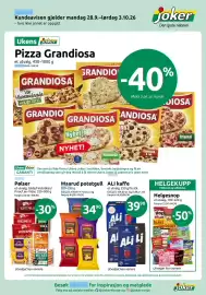 Joker kundeavis uke 40 Side 1: ALI kaffe €39,90, Pizza Grandiosa €69,90
