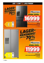Power reklamblad vecka 40 Sida 32: Hisense side by side €11.999,00, Hisense Kyl/frys €16.999,00