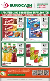 Eurocash gazetka Strona 1: Baton: Knoppers klasyczny, orzeszki ziemne, kokosowy, dark €5,25, Napój: Schweppes €2,25