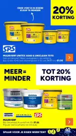 BOUWMAAT folder Pagina 17: SPS MUURVERF UNITEX 4040 & UNICLEAN 7070 €61,06, Bouwmaat Muurverf wit €27,22