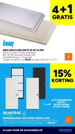 BOUWMAAT folder Pagina 24: Knauf briodekvloer dikte 18 of 23 mm €78,16, Skantrae binnendeuren matching series luxe €348,82