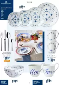 Imerco tilbudsavis Side 5: Royal Copenhagen Musselmalet Riflet tallerken €879,95, Højhankskop €699,95