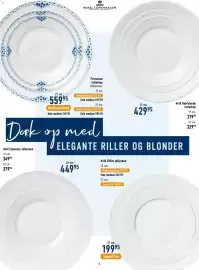 Imerco tilbudsavis Side 6: Hvid Riflet tallerken €199,95, Royal Copenhagen Prinsesse tallerken €559,95