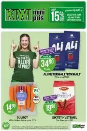 Kiwi kundeavis uke 40 Side 1: SIKTET HVETEMEL €19,90, GULROT €14,90