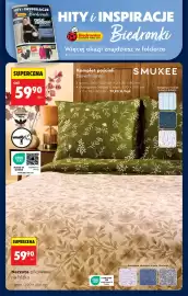 Biedronka gazetka tydzień 40 Strona 104: Narzuta pikowana na łóżko €59,90, Komplet pościeli bawełnianej SMUKEE €59,90