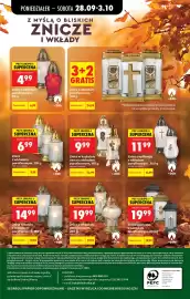 Biedronka gazetka tydzień 40 Strona 106: Znicz w kształcie serca z wkładem parafinowym €9,99, Znicz z aplikacją €11,99